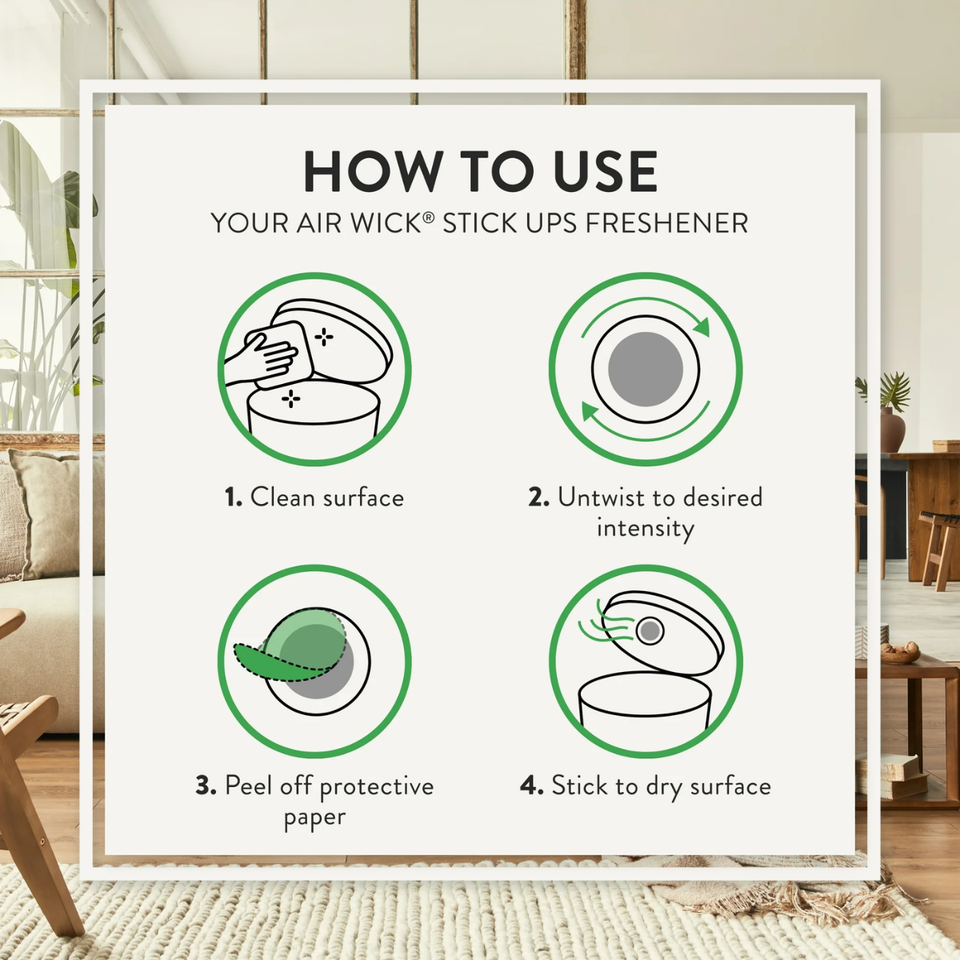 Air Wick Stick Ups Air Freshener, Sparkling Citrus, (2 Count) - Imported from USA and Dispatch from UK