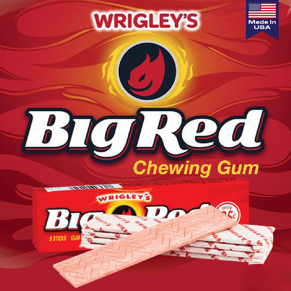 Wrigley’s Big Red Cinnamon Chewing Gum Twin Box Pack – 40 Packs (100 Sticks) USA Import