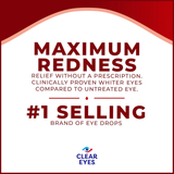 Clear Eyes Maximum Redness Relief Eye Drops – 12 Hours Comfort - 15mL