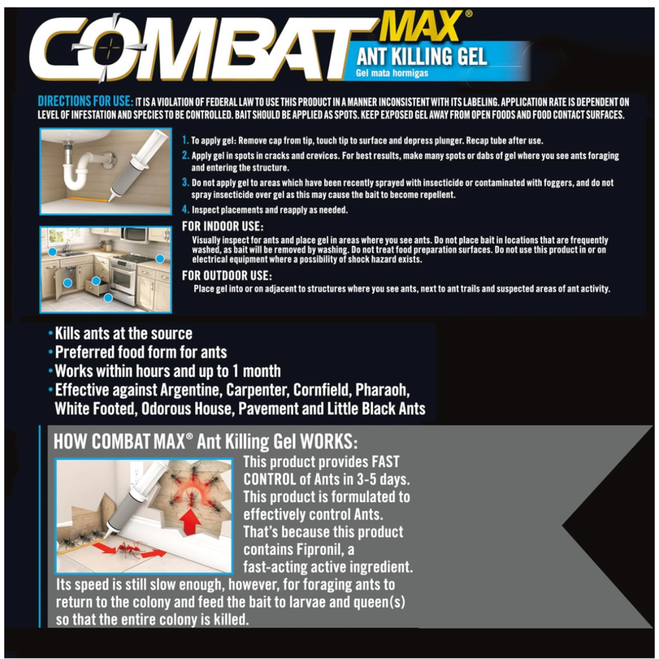 Combat Indoor and Outdoor Ant Killing Gel, 27 Gram