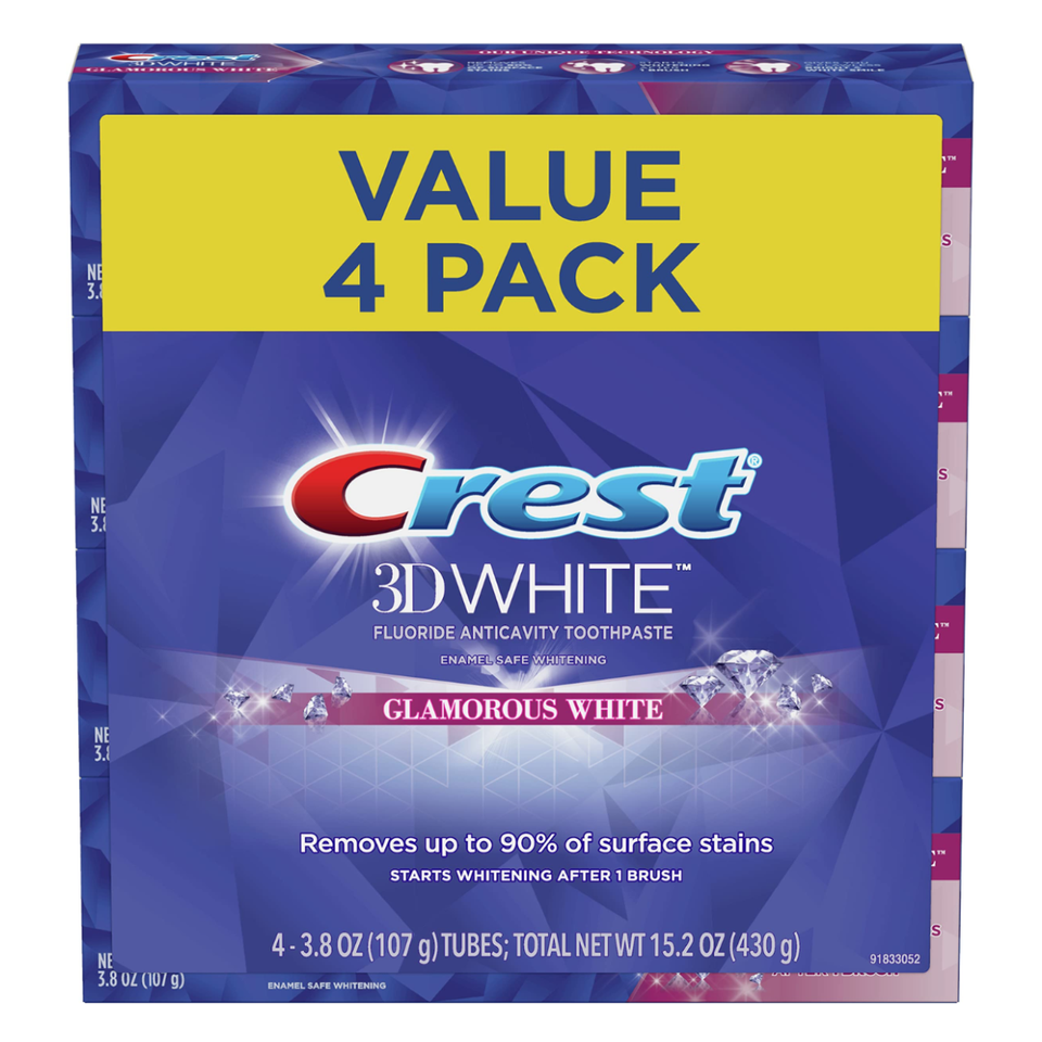 Crest Vitalizing Fresh 3D White Deluxe Toothpaste, Value Pack (Pack of 4)
