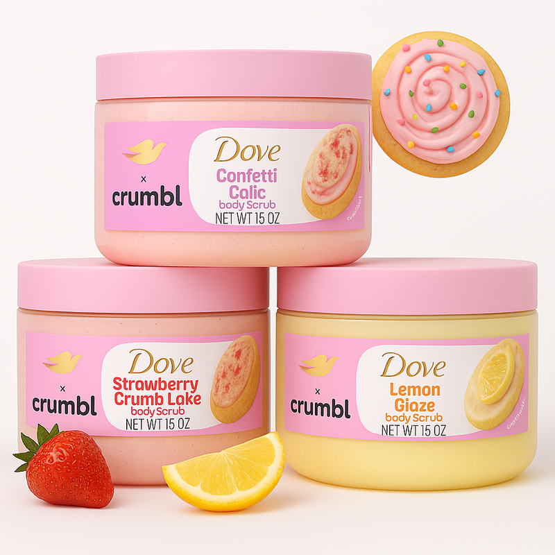 Dove x Crumbl Limited Edition Body Scrub 15 oz. Collection
