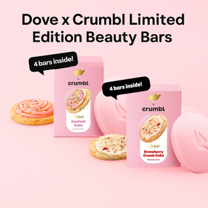 Dove Crumbl Limited Edition Beauty Bar Confetti Cake & Strawberry Crumb Cake (425g) - 4 Bars