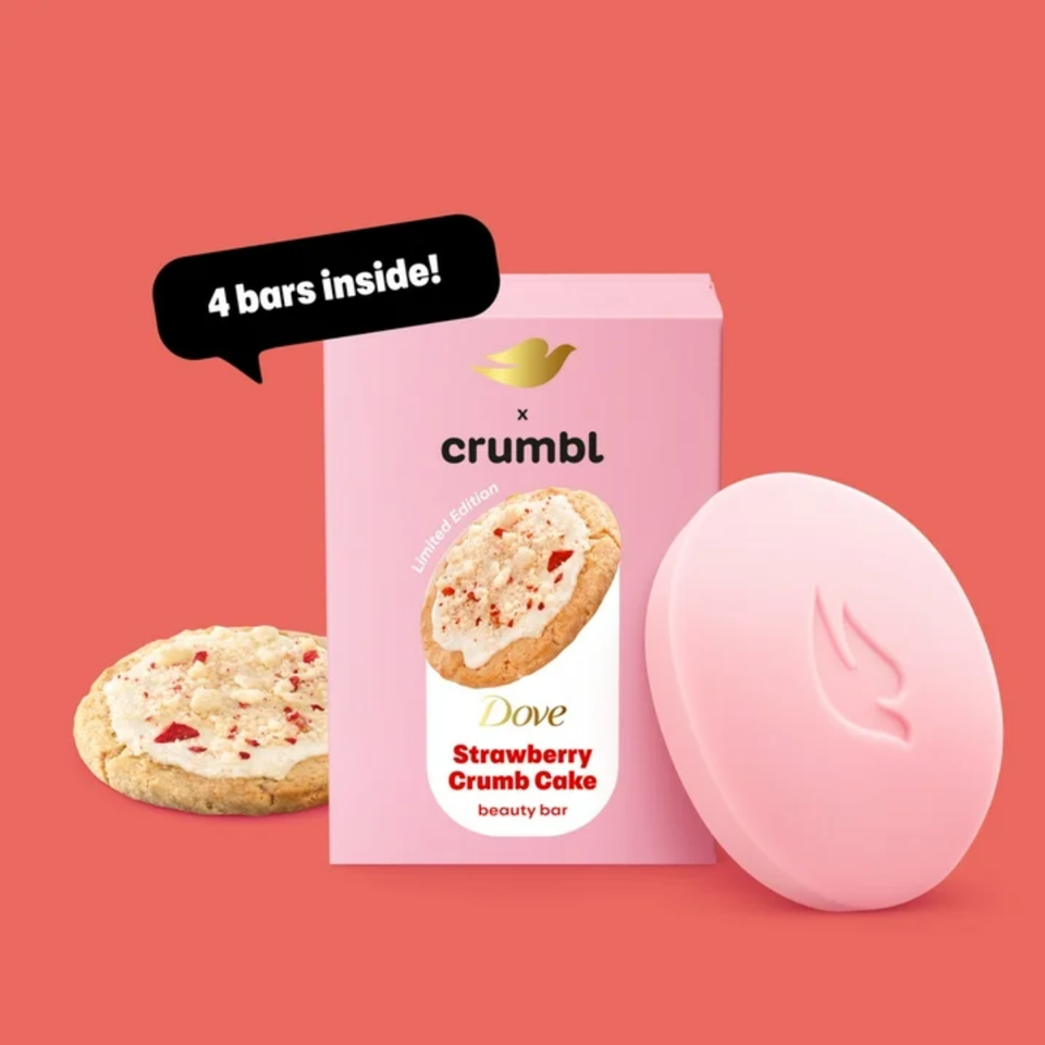 Dove Crumbl Limited Edition Beauty Bar Confetti Cake & Strawberry Crumb Cake (425g) - 4 Bars