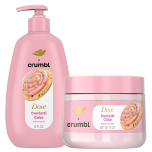 Dove Crumbl Confetti Cake Hand Wash & Body Scrub Gift Set – Limited Edition Sweet Care - USA Import