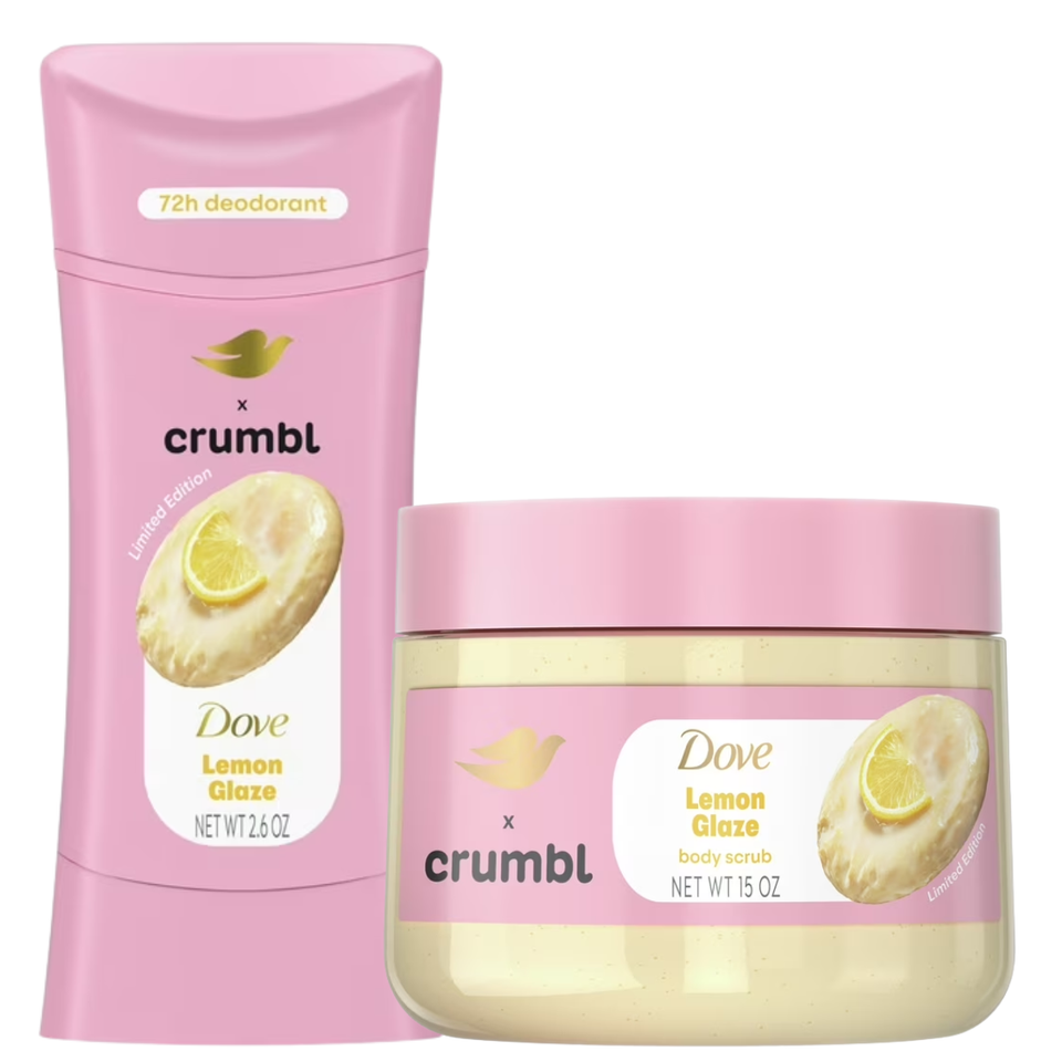 Dove Crumbl Lemon Glaze Body Scrub & 72h Deodorant Limited Edition – Imported from USA