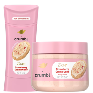 Dove Crumbl Strawberry Crumb Cake Body Scrub & 72h Deodorant Limited Edition Gift Set – Imported USA