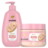 Dove Crumbl Strawberry Crumb Cake Hand Wash & Body Scrub Gift Set – Limited Edition Sweet Care - USA Import