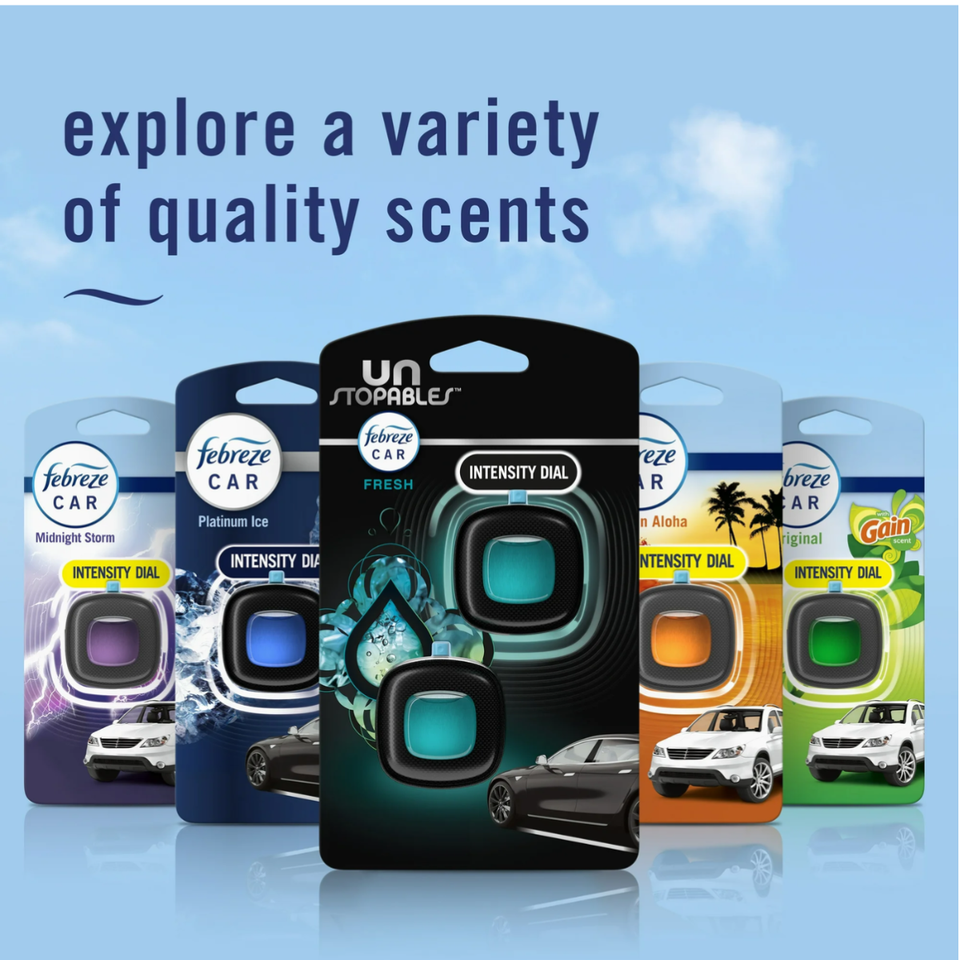 Febreze Unstoppables Car Air Fresheners, 3 Pack - 2 ml - USA Import
