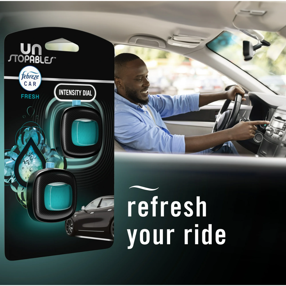 Febreze Unstoppables Car Air Fresheners, 3 Pack - 2 ml - USA Import