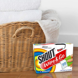 SHOUT Wipe & Go Instant Stain Remover Wipes, Textured On-The-Go, 12 Individually Wrapped
