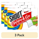 Shout Stain Remover Wipes, Unscented (12 Count, Pack of 3)