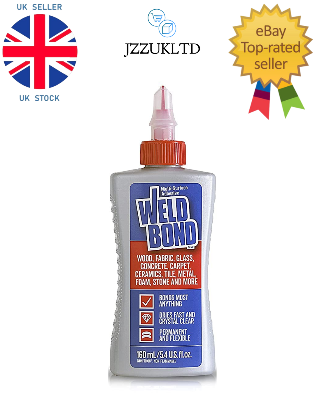 Weldbond Multi-Surface Adhesive GlueCrystal Clear, Non-toxic, 5.4oz/160ml