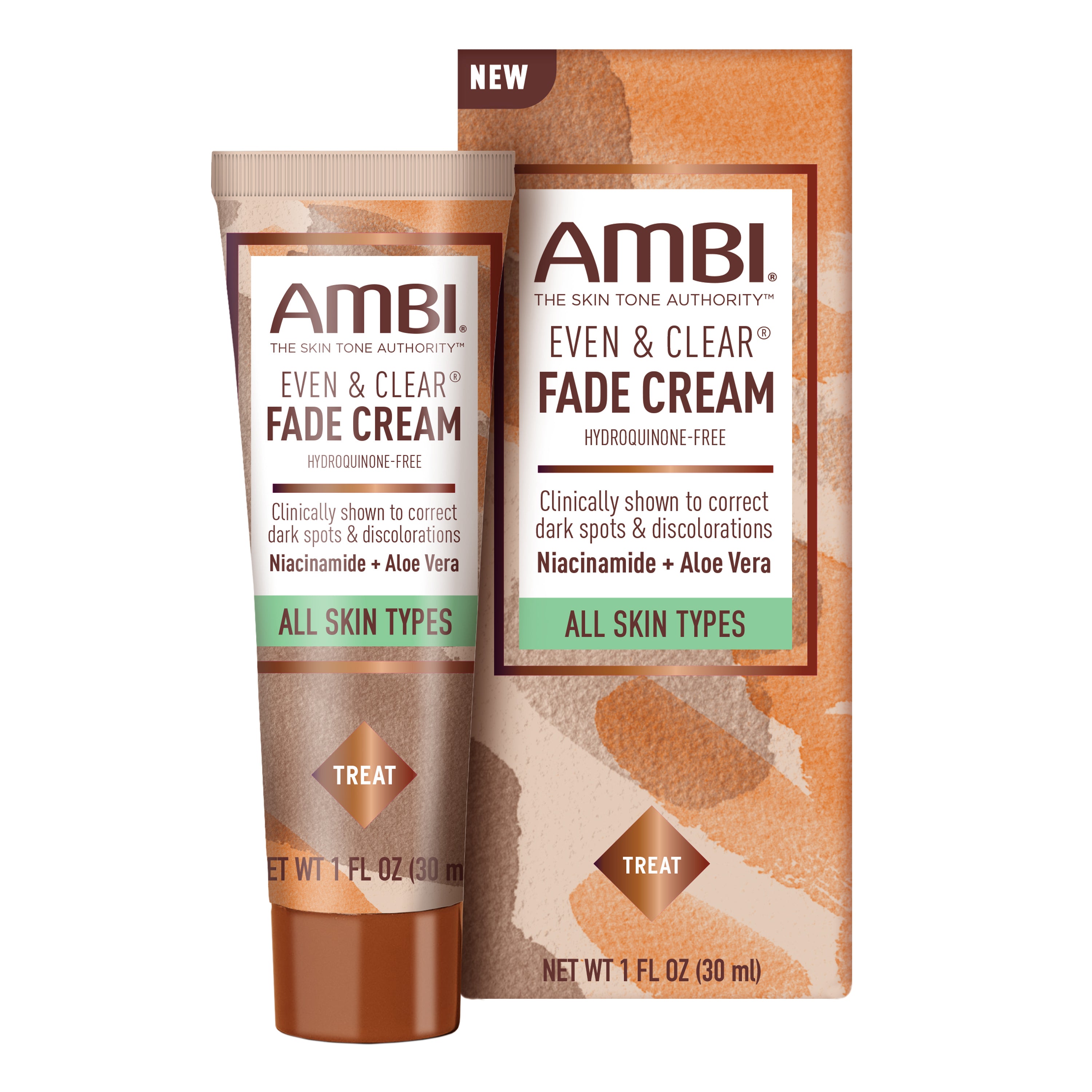 (2 pack) AMBI Even & Clear Facial Fade Cream, Hydroquinone Free, 1 oz