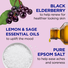 Dr Teal's Body Wash with Pure Epsom Salt, Black Elderberry, 24 fl oz.