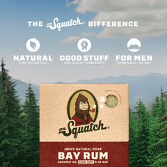 Dr. Squatch Natural Bar Soap, Bay Rum, 5 oz