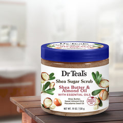 Dr Teal's Shea Sugar Body Scrub with Shea Butter, Almond Oil, 19 oz