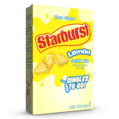 Starburst Singles To Go Powdered Drink Mix, Lemon, Sugar-Free Drink Powder, 6 count