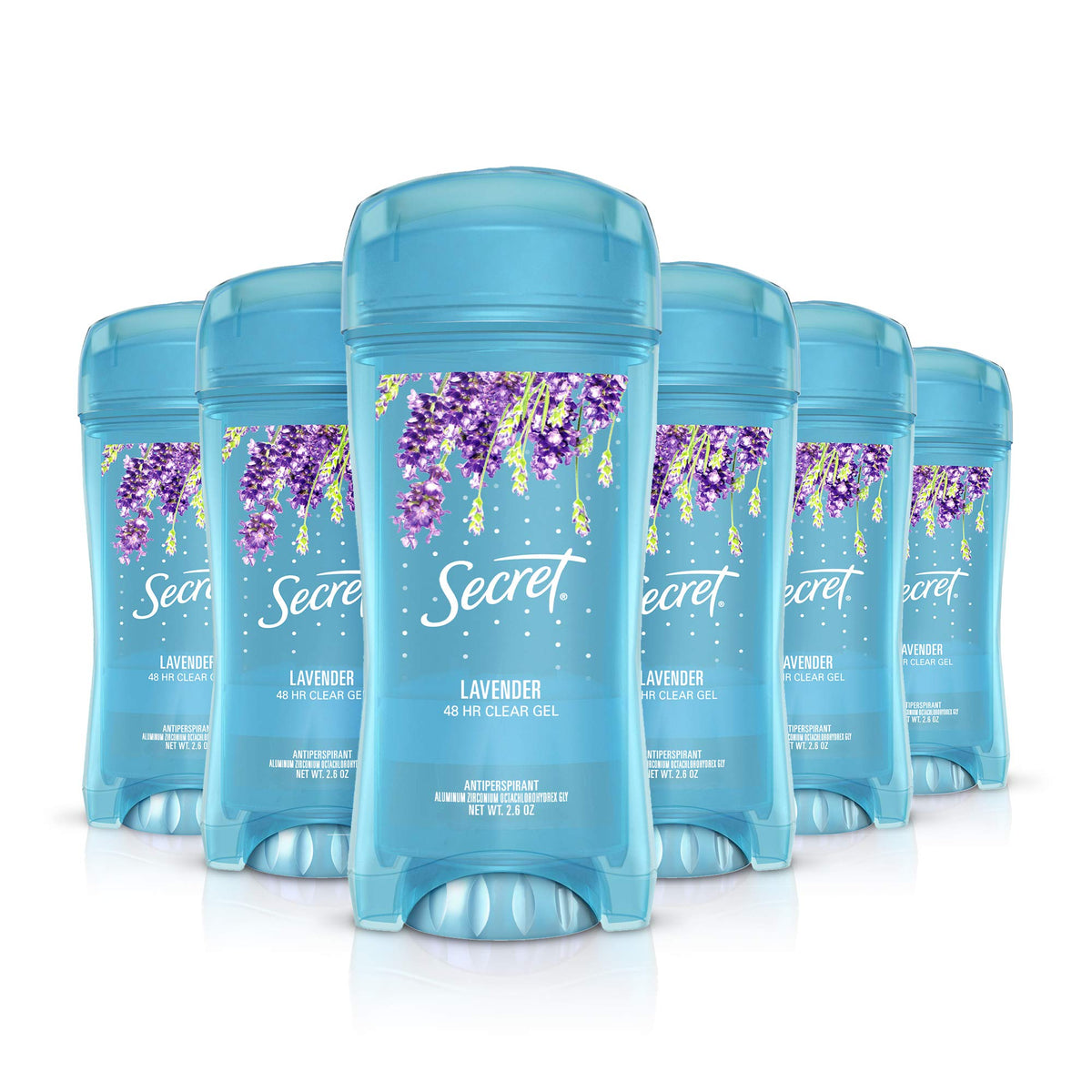 Secret Clear Gel Lavender Antiperspirant & Deodorant 2.6 Oz - 6 Pack