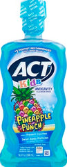 ACT Kids Anticavity Fluoride Rinse Pineapple Punch 16.9 fl. oz. Accurate Dosing Cup, Alcohol Free