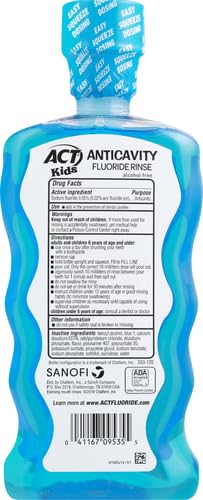 ACT Kids Anticavity Fluoride Rinse Pineapple Punch 16.9 fl. oz. Accurate Dosing Cup, Alcohol Free