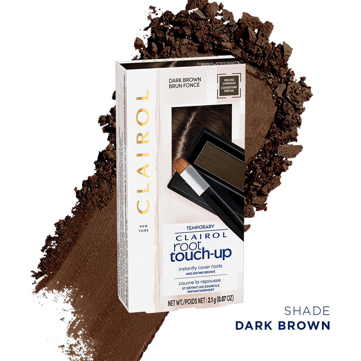 Clairol Root Touch-Up Temporary Concealing Powder, Dark Brown Hair Color, Pack of 1