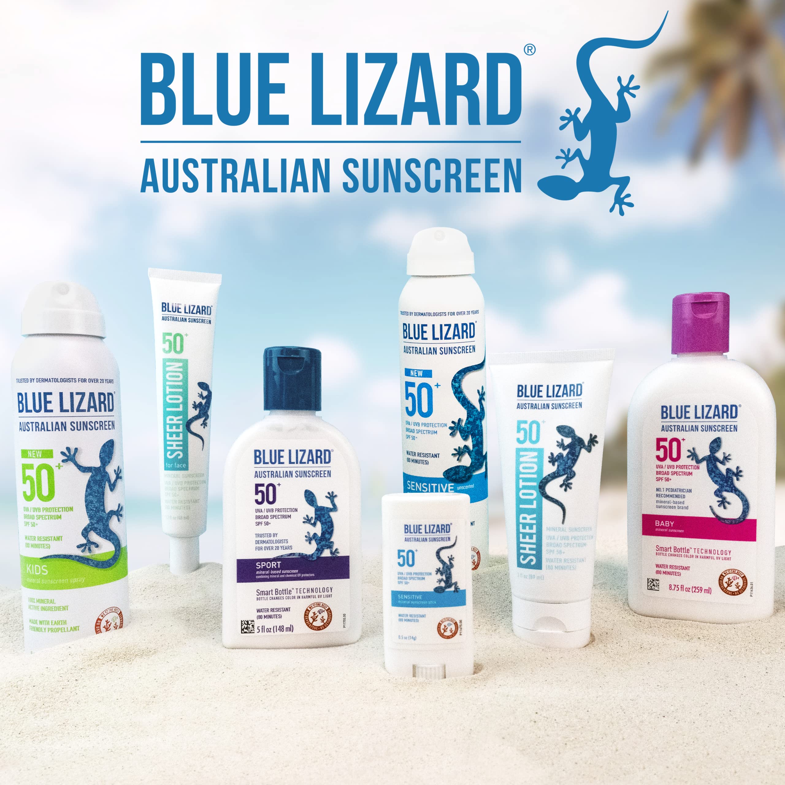 BLUE LIZARD Sensitive Mineral Sunscreen SPF 50+ Fragrance Free, 5 oz