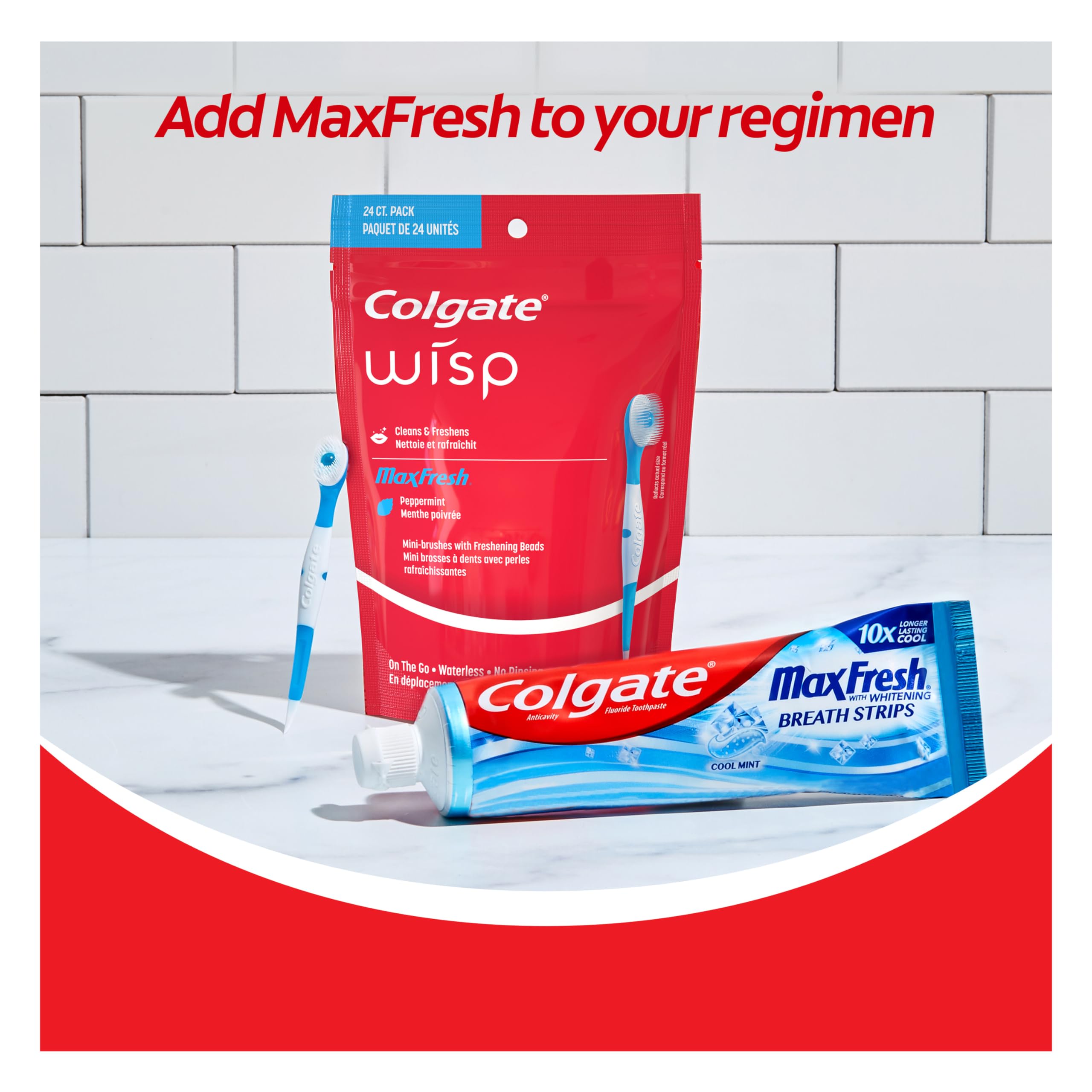 Colgate Wisp Mini Brush Cleans & Freshen Peppermint |2 Packs