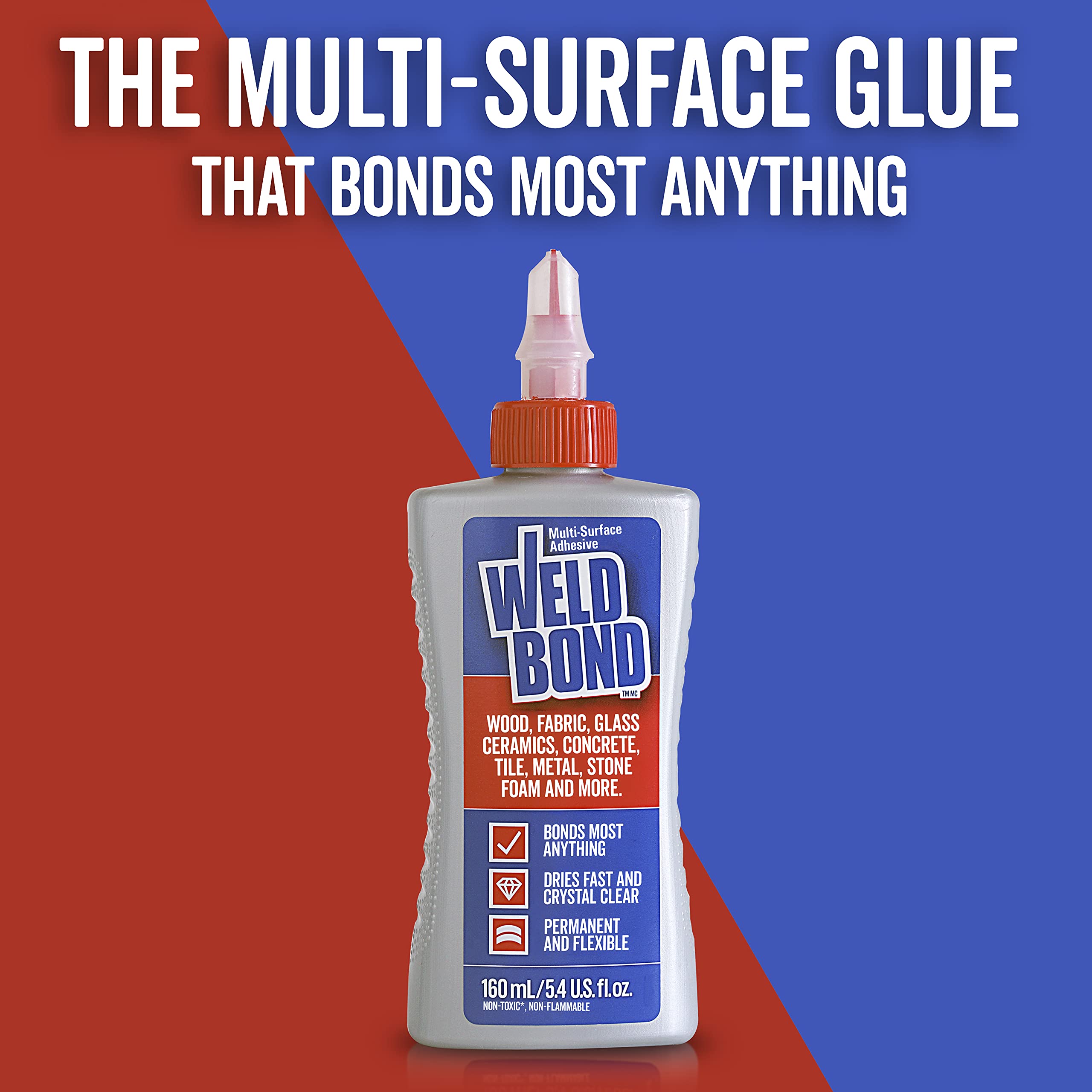 Weldbond Multi-Surface Adhesive GlueCrystal Clear, Non-toxic, 5.4oz/160ml