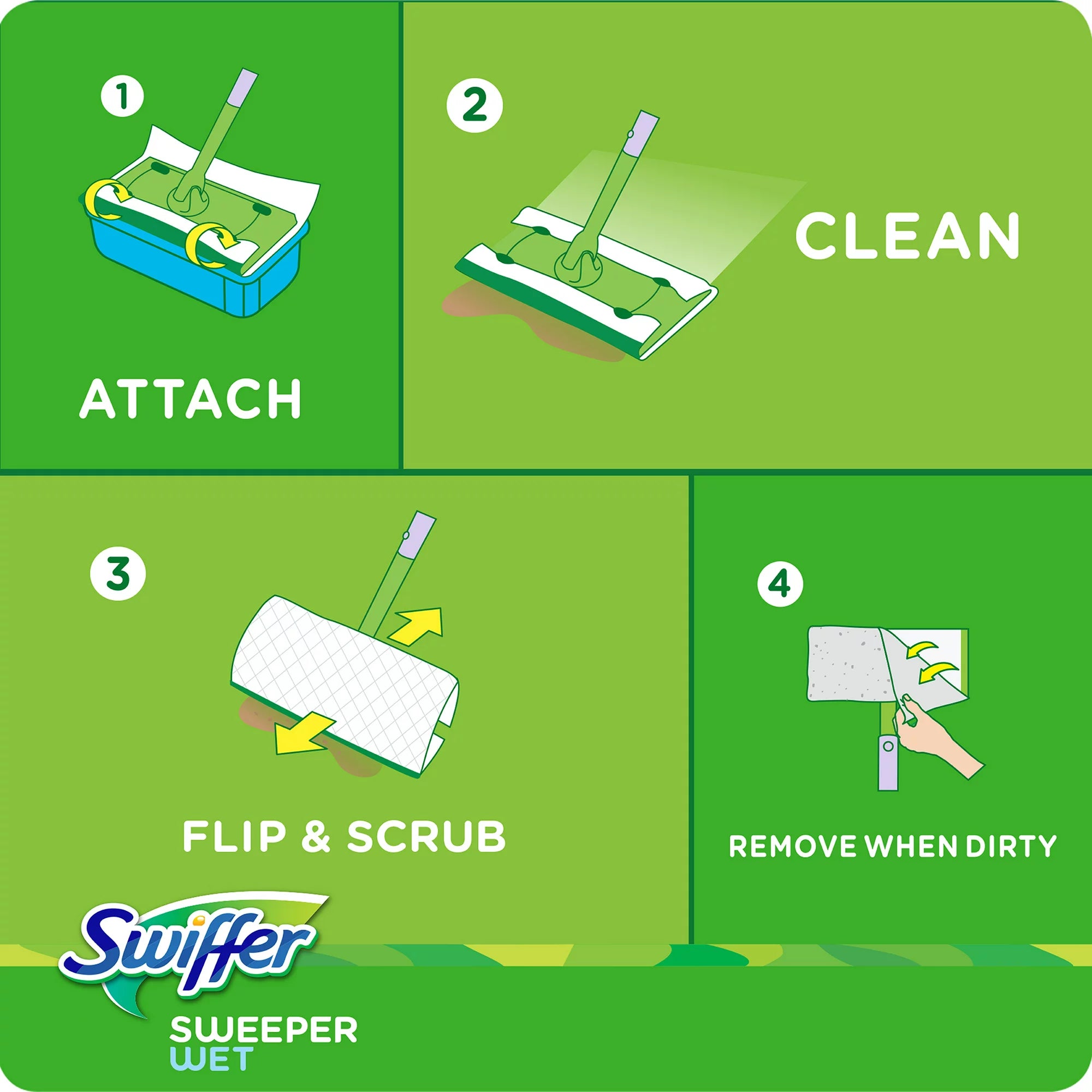 Swiffer Sweeper Wet Pad Refills, Gain Original Scent, 24 Ct