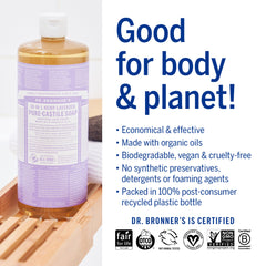 Dr. Bronner's Pure-Castile Liquid Soap – Lavender – 32 oz