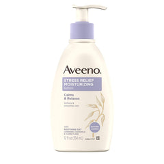 Aveeno Stress Relief Moisturizing Body Lotion with Lavender, Natural Oatmeal and Chamomile & Ylang-Ylang Essential Oils to Calm & Relax, 12 fl. oz