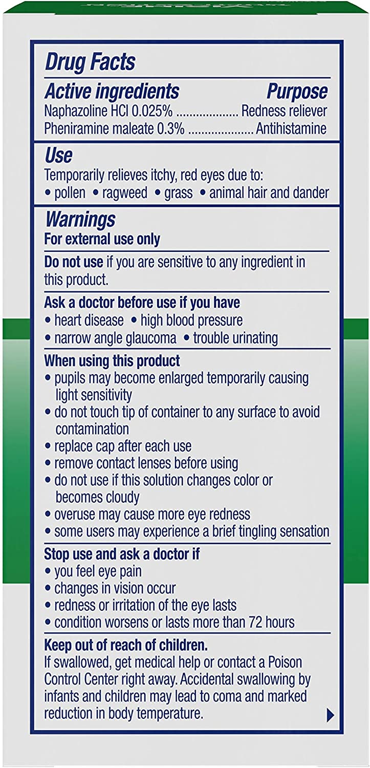 Visine Allergy Eye Relief Multi-Action Antihistamine & Redness Relief Eye Drops, 0.5 fl. oz (Pack of 2)