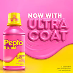Pepto Bismol 5 Symptom Stomach Relief Liquid, Original Flavor, 8 oz