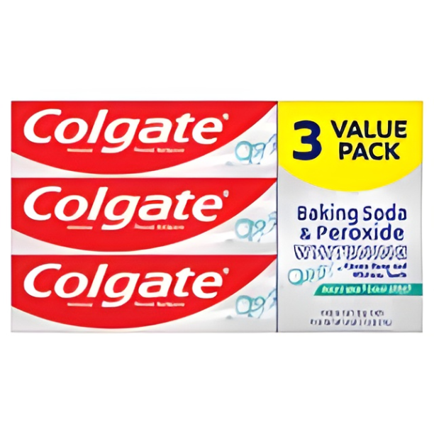 Colgate Baking Soda and Peroxide Whitening Toothpaste, Frosty Mint Stripe, 6 Oz, 3 Pack